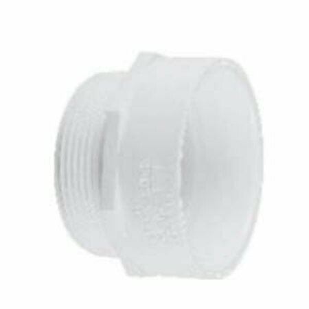 LESSO AMERICA Lesso LP109-020 Pipe Adapter, 2 in, MPT x Hub, PVC, White LP109-020B